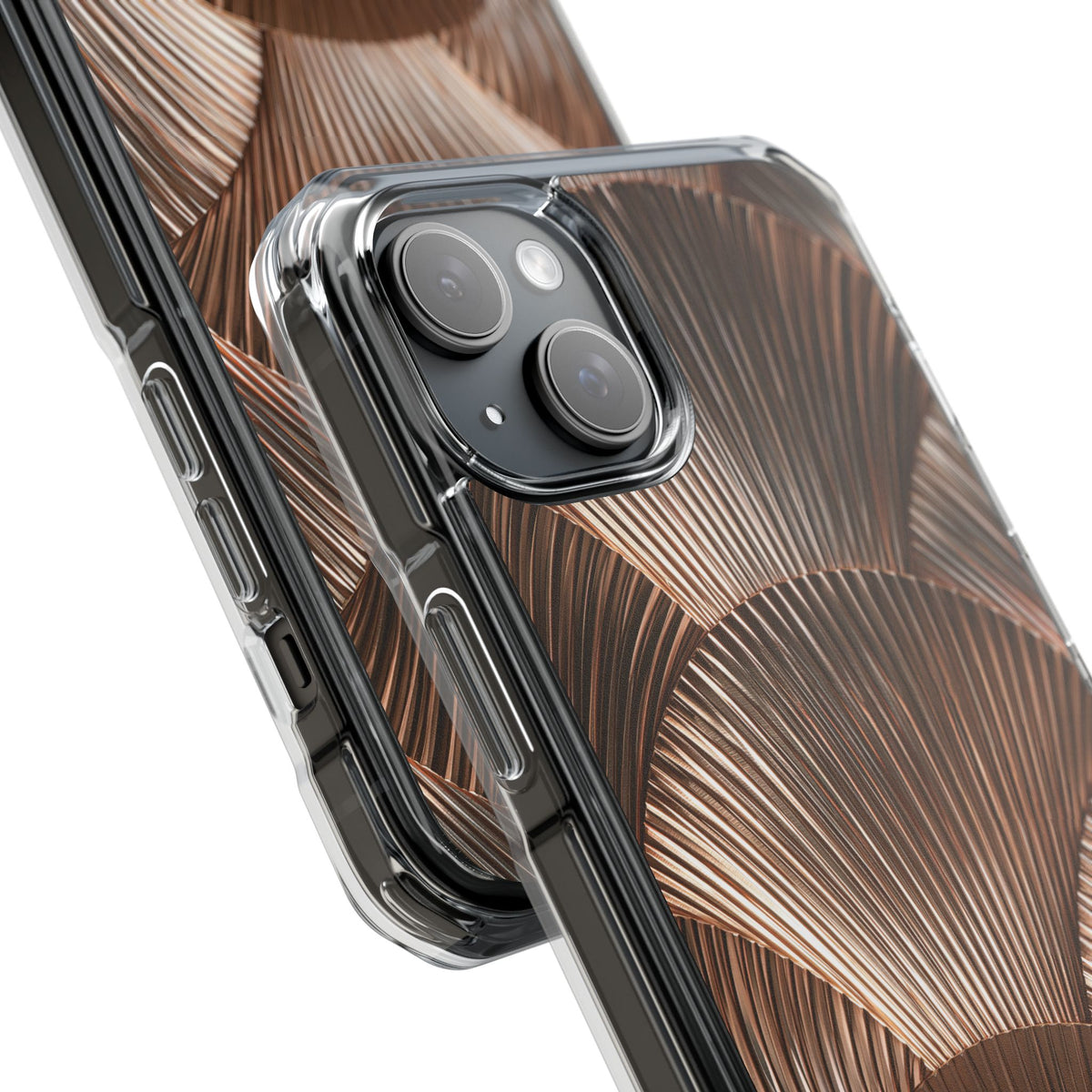 Rose Gilded Fan · Clear Impact Magnetic Phone Case for iPhone · Gold