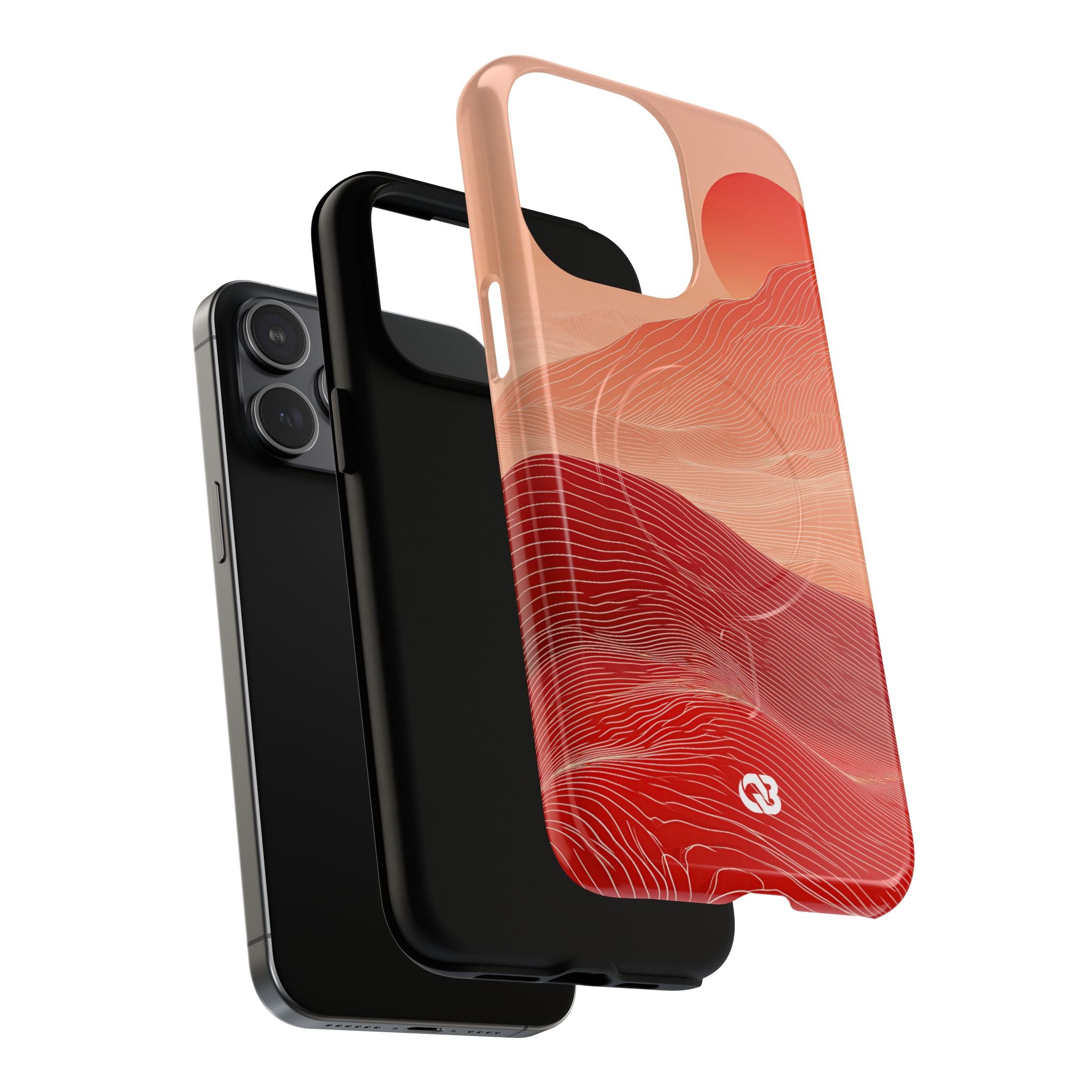 Red Tough 2.0 Magsafe Phone Case for iPhone - Crimson Ridge Lines