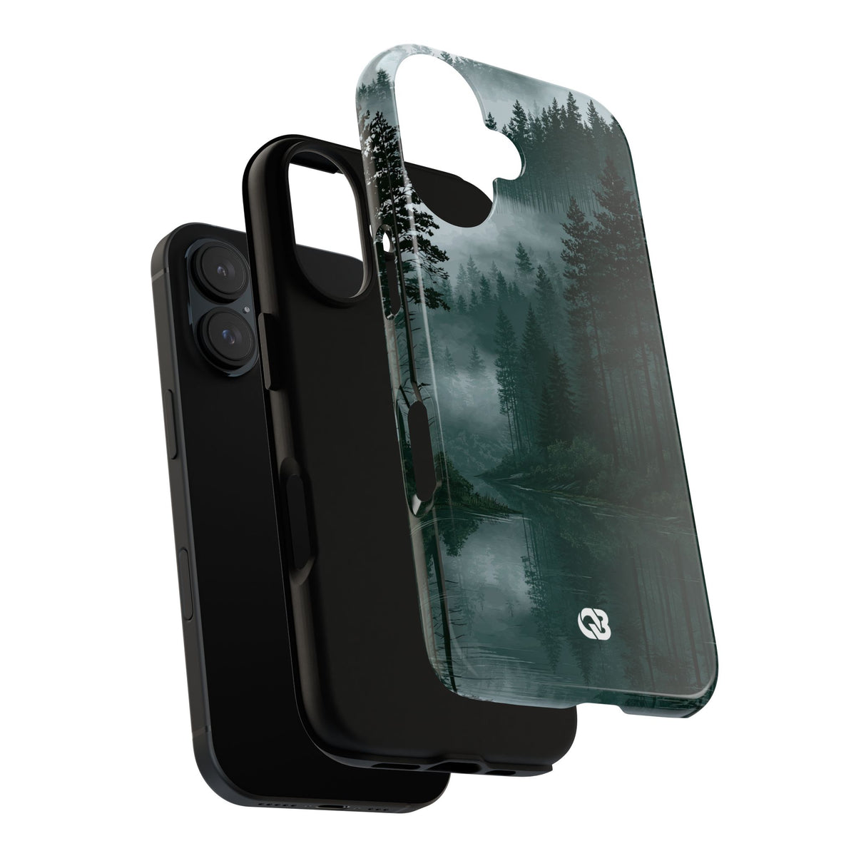 Misty Pine Reflections · Tough Phone Case for iPhone · Green