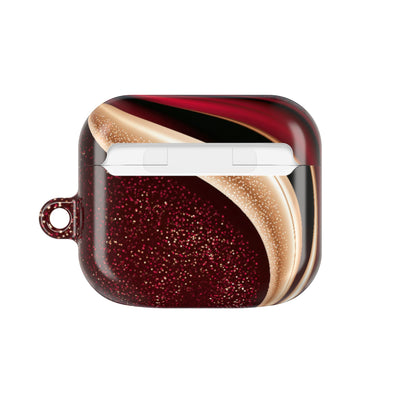 Gilded Crimson Flow · Hard Case for AirPods & AirPods Pro · Red