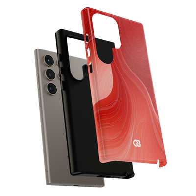 Red Tough Phone Case for Samsung - Crimson Silk Strands