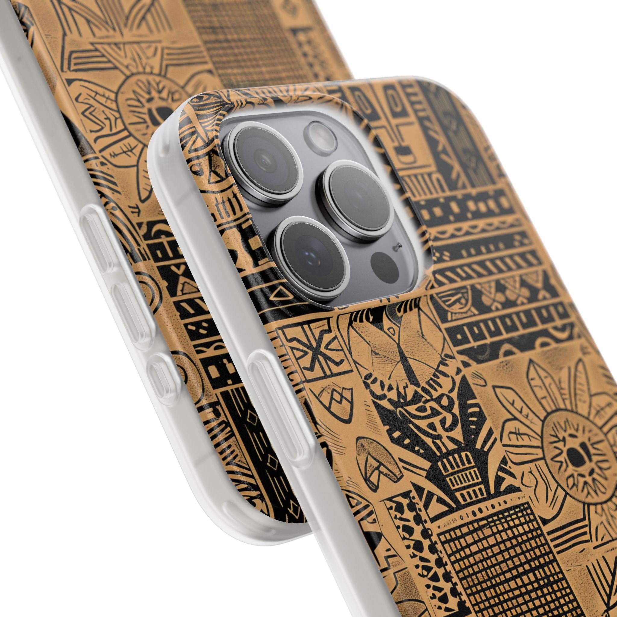 Tribal Faces iPhone 15 Pro Max Cover - Soft