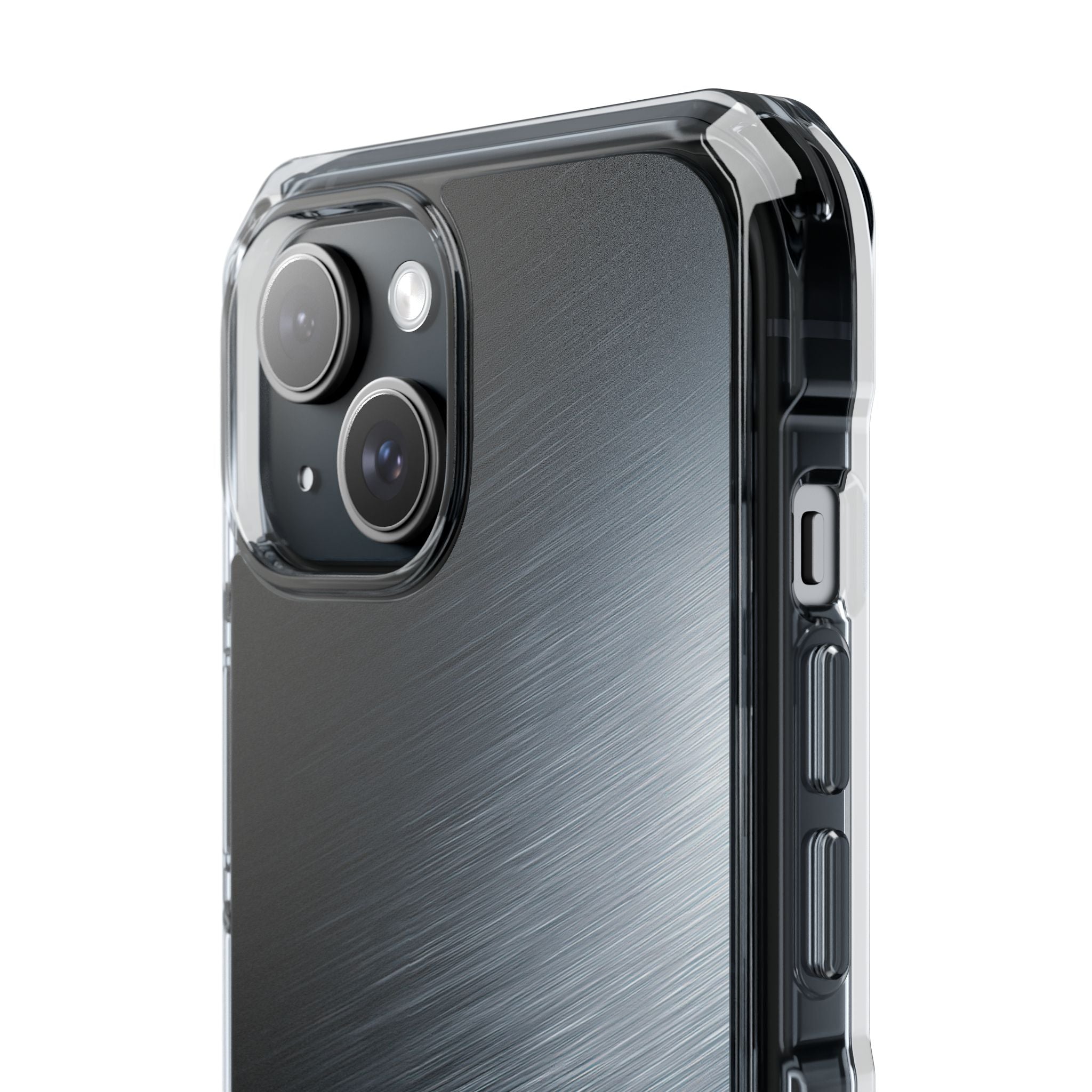 Grey Impact MagSafe Phone Case for iPhone - Charcoal Brushed Steel