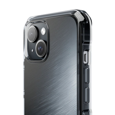 Grey Impact MagSafe Phone Case for iPhone - Charcoal Brushed Steel