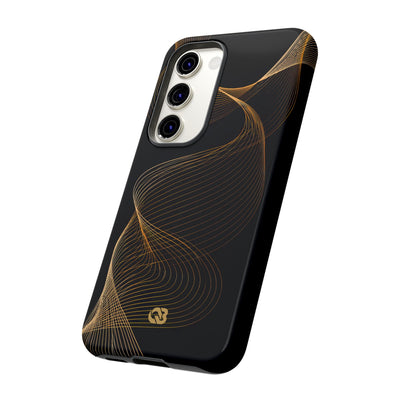 Golden Contour Flow · Tough Phone Case for Samsung · Black
