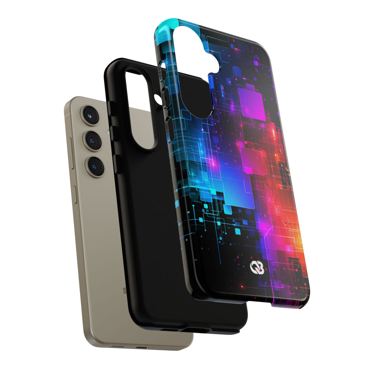 Spectral Circuit Grid · Tough Phone Case for Samsung · Black