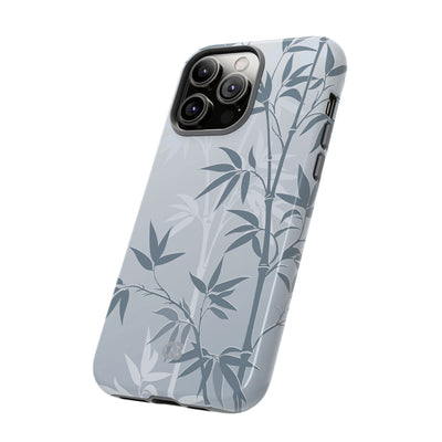 Blue Tough Phone Case for iPhone - Slate Bamboo Shadow