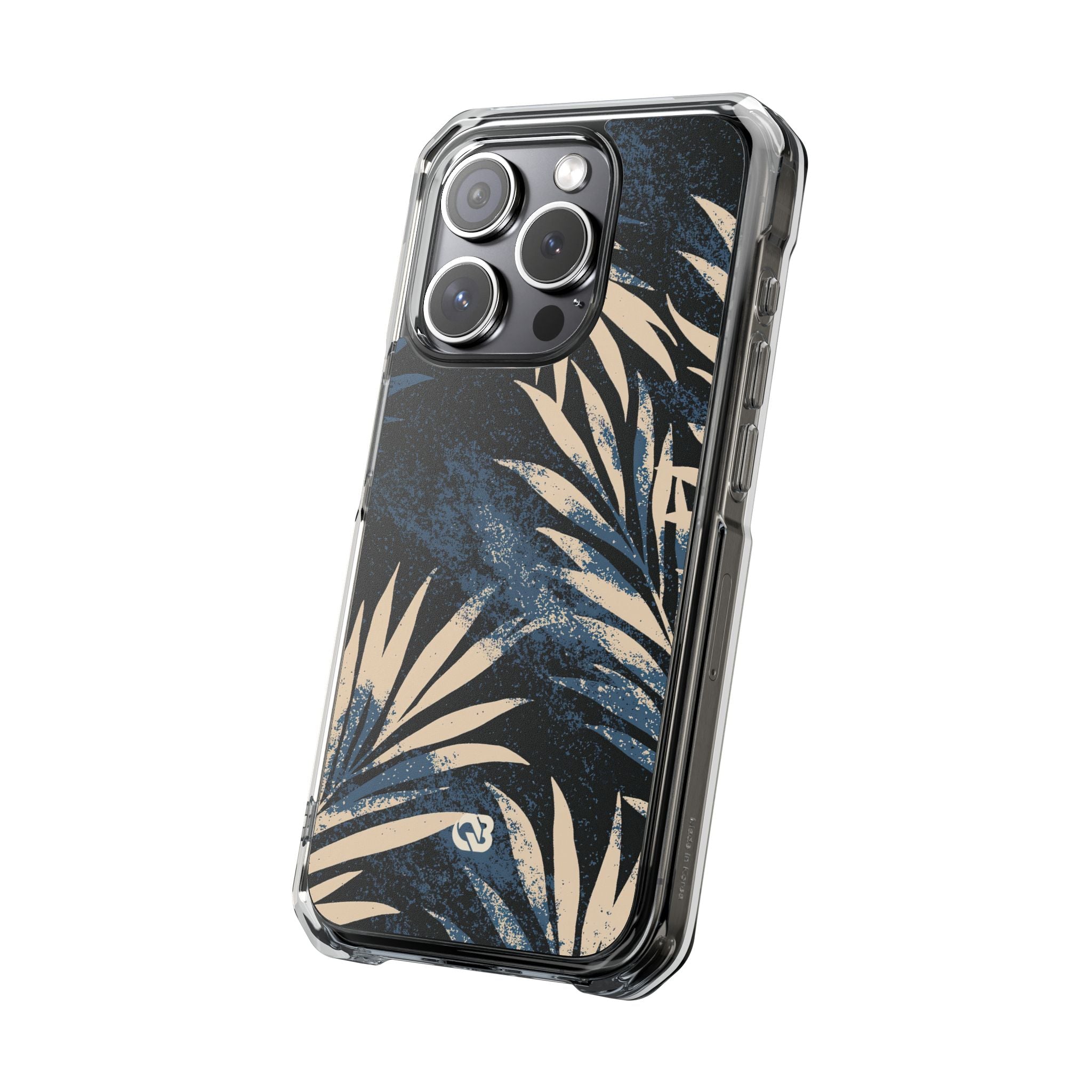 Blue Impact MagSafe Phone Case for iPhone - Midnight Indigo Palm