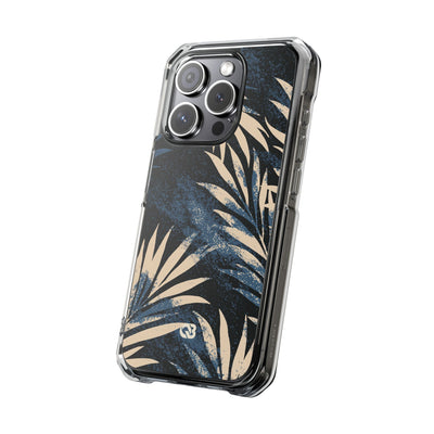 Blue Impact MagSafe Phone Case for iPhone - Midnight Indigo Palm