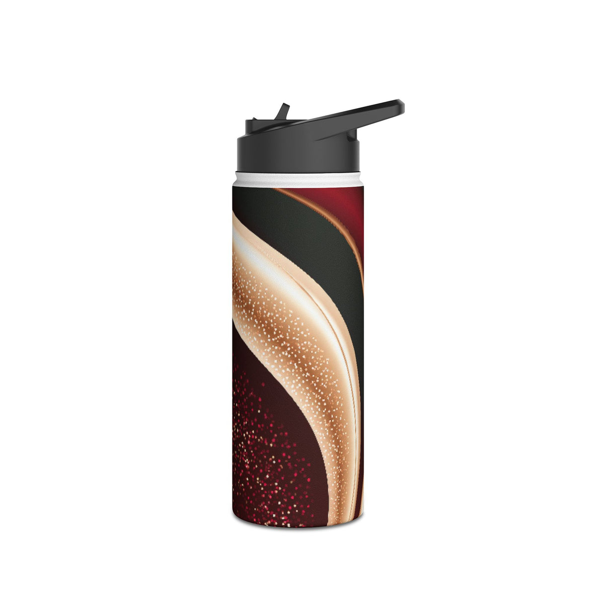 Gilded Crimson Flow · Insulated Water Bottle · Red