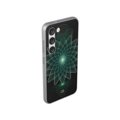 Green Lite Phone Case for Samsung - Cyan Signal Bloom