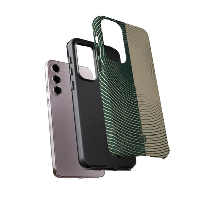 Green Tough Phone Case for Samsung - Evergreen Split Grain
