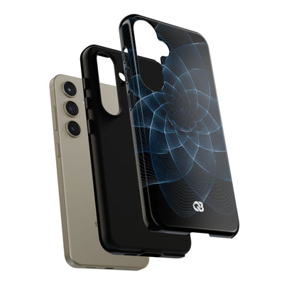 Blue Tough Phone Case for Samsung - Cobalt Geometric Bloom