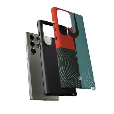 Teal Tough Phone Case for Samsung - Sonic Static Split