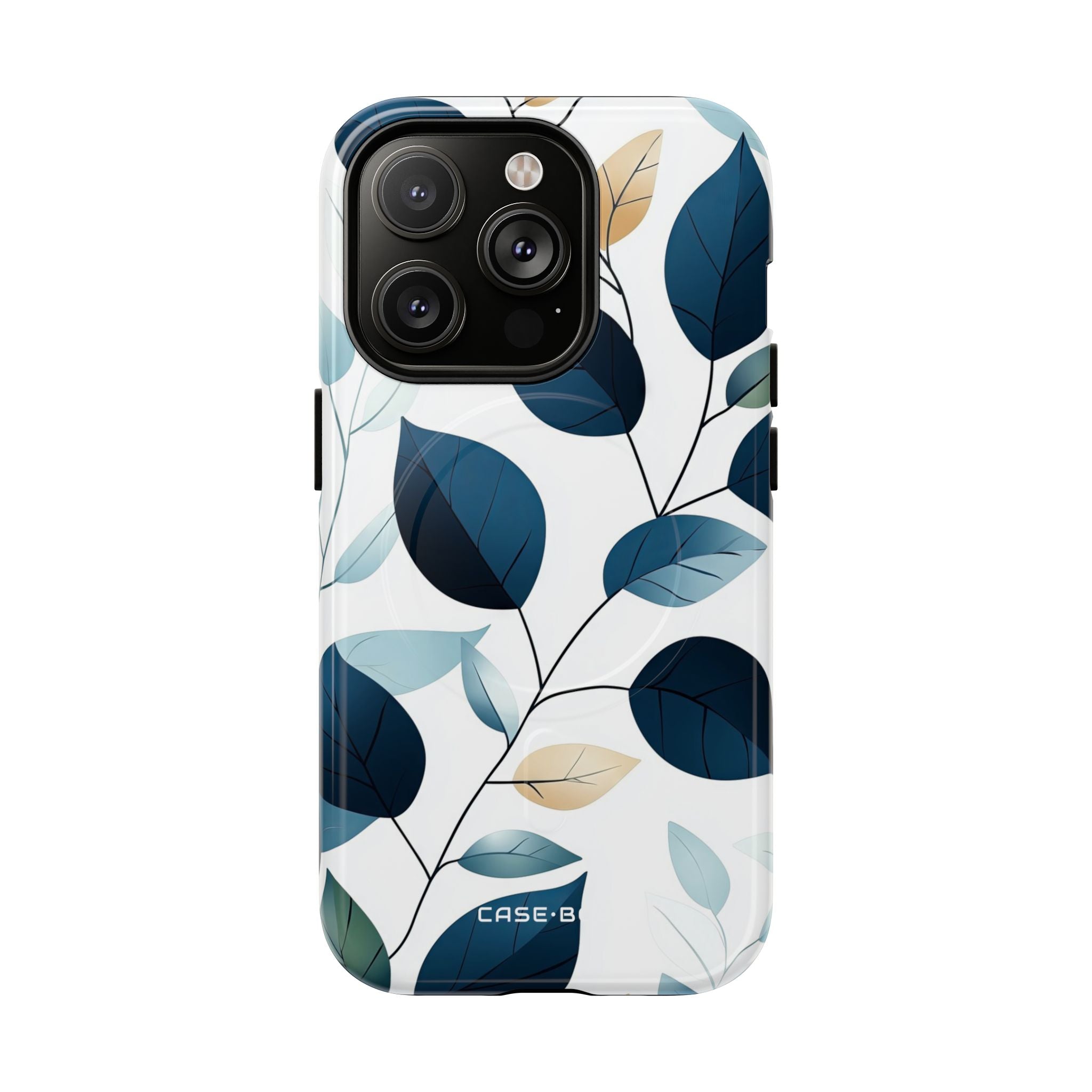 Navy Leaf Veins iPhone 14 Pro Case - Tough+