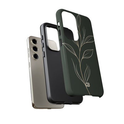 Minimal Botanical Stem · Tough Phone Case for Samsung · Green