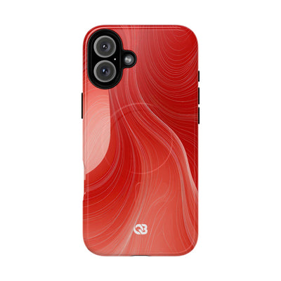 Red Tough 2.0 Magsafe Phone Case for iPhone - Crimson Silk Strands
