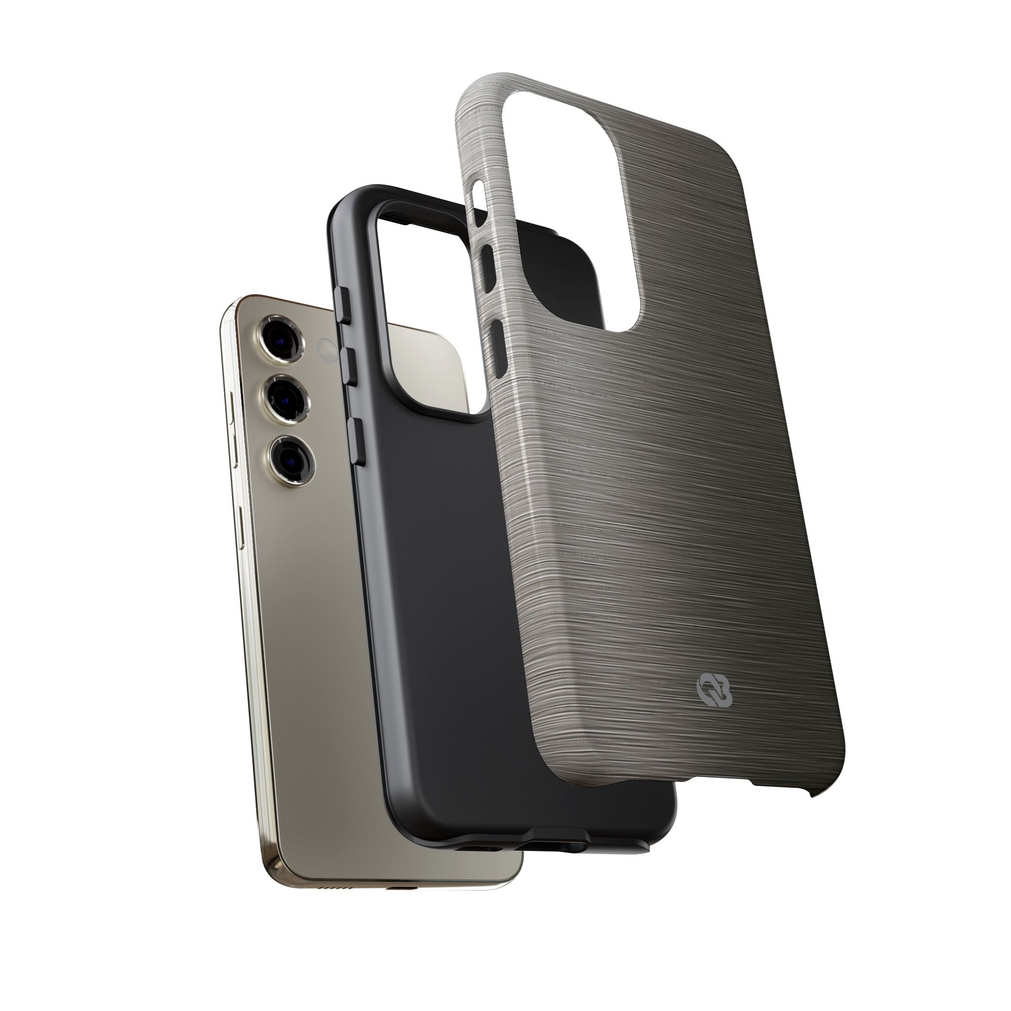 Grey Tough Phone Case for Samsung - Brushed Industrial Steel