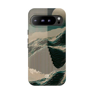 Green Tough Phone Case for Google Pixel - Lunar Moss Topography