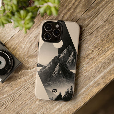 Beige Tough Phone Case for iPhone - Obsidian Summit Parchment