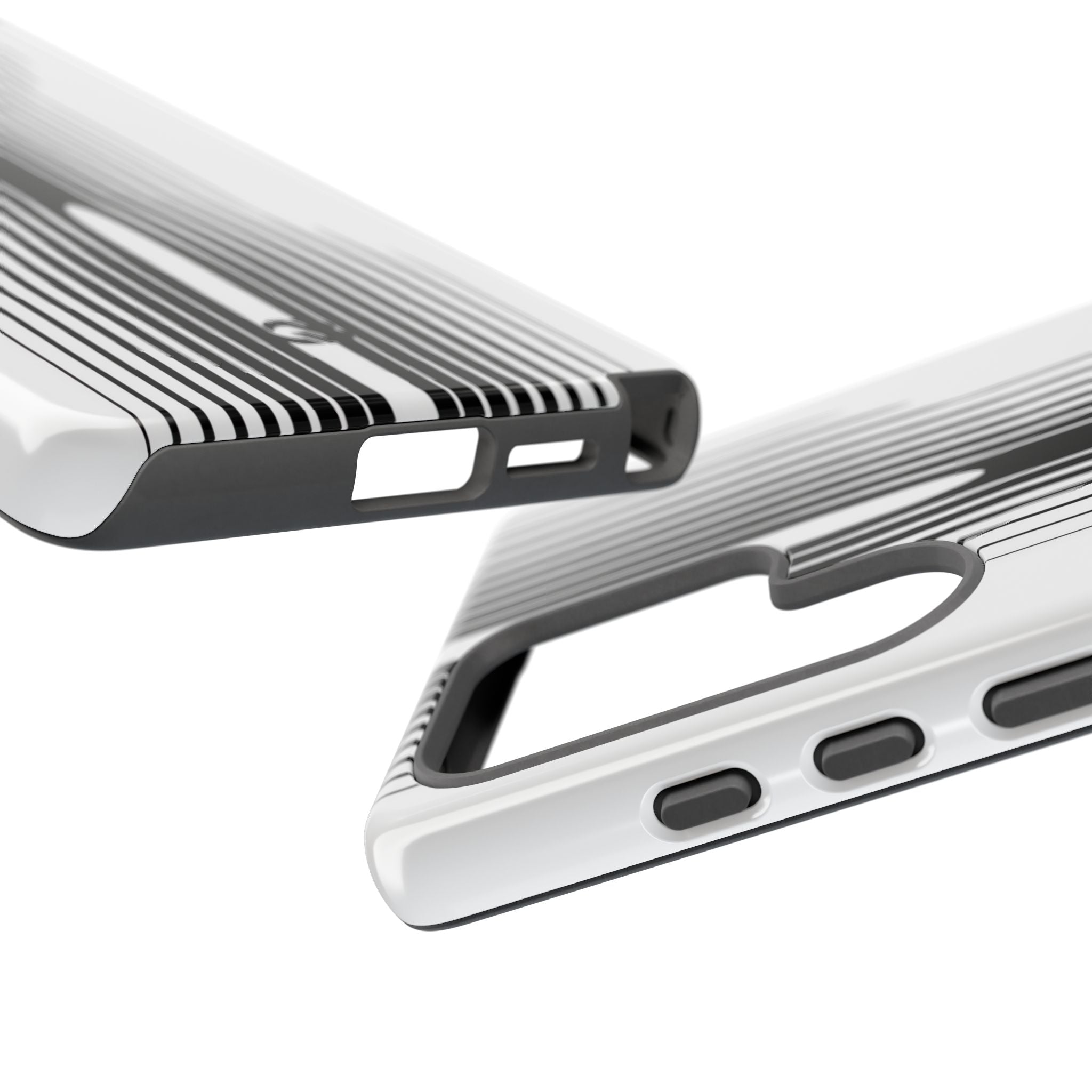 White Tough Phone Case for Samsung - Kinetic Mono Distortion
