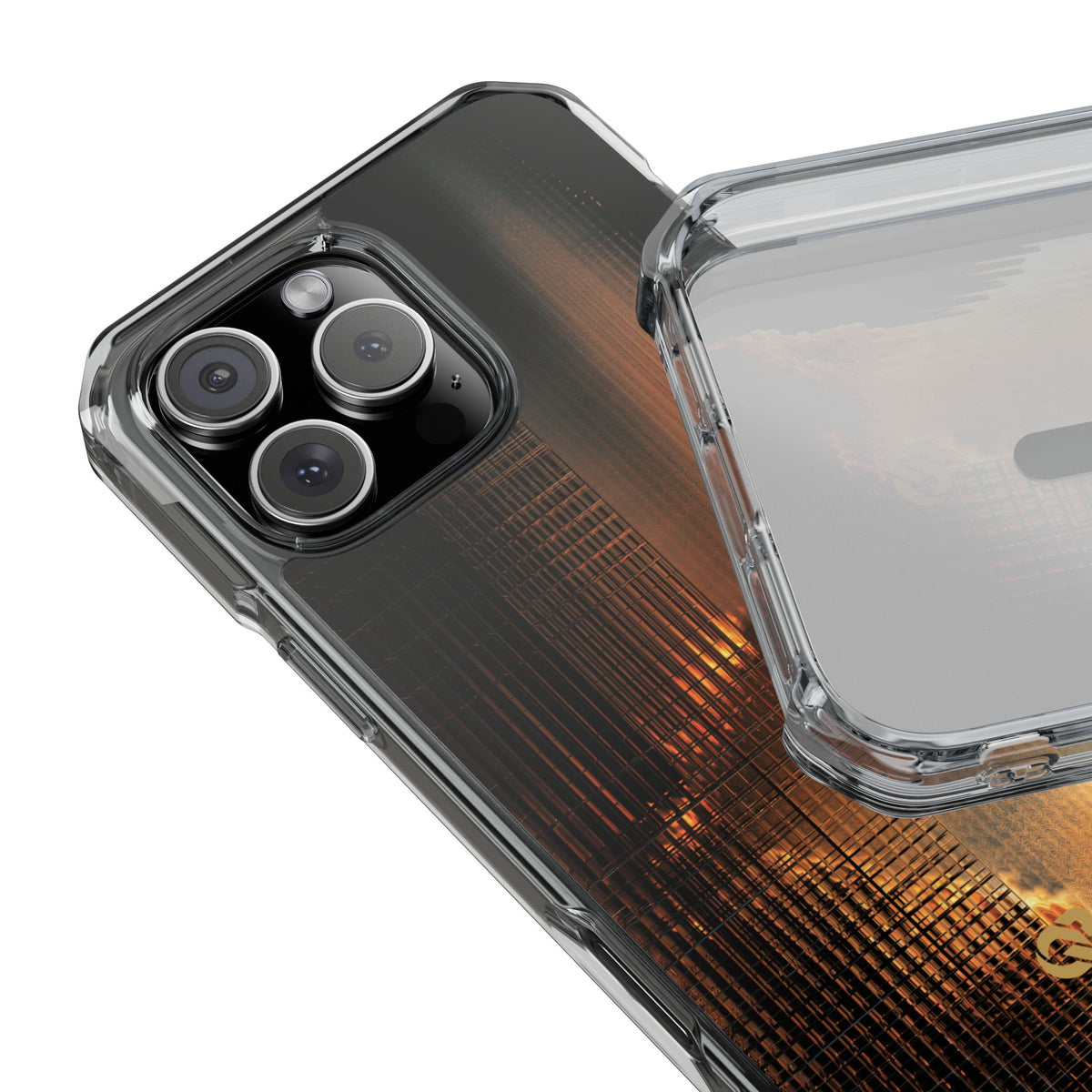 Luminous Grid · Clear Impact Magnetic Phone Case for iPhone · Black