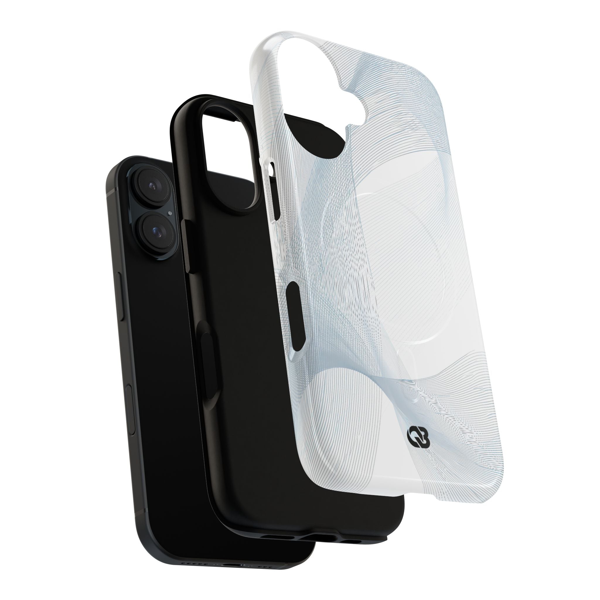 White Tough 2.0 Magsafe Phone Case for iPhone - Arctic Line Current