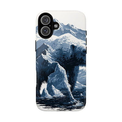 Fjord Summit Bear · Tough Phone Case for iPhone · Blue