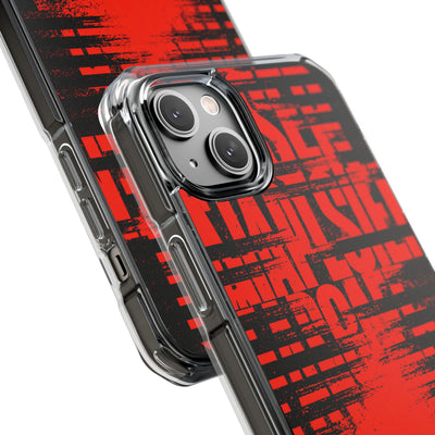 Crimson Redaction · Clear Impact Magnetic Phone Case for iPhone ·  Black