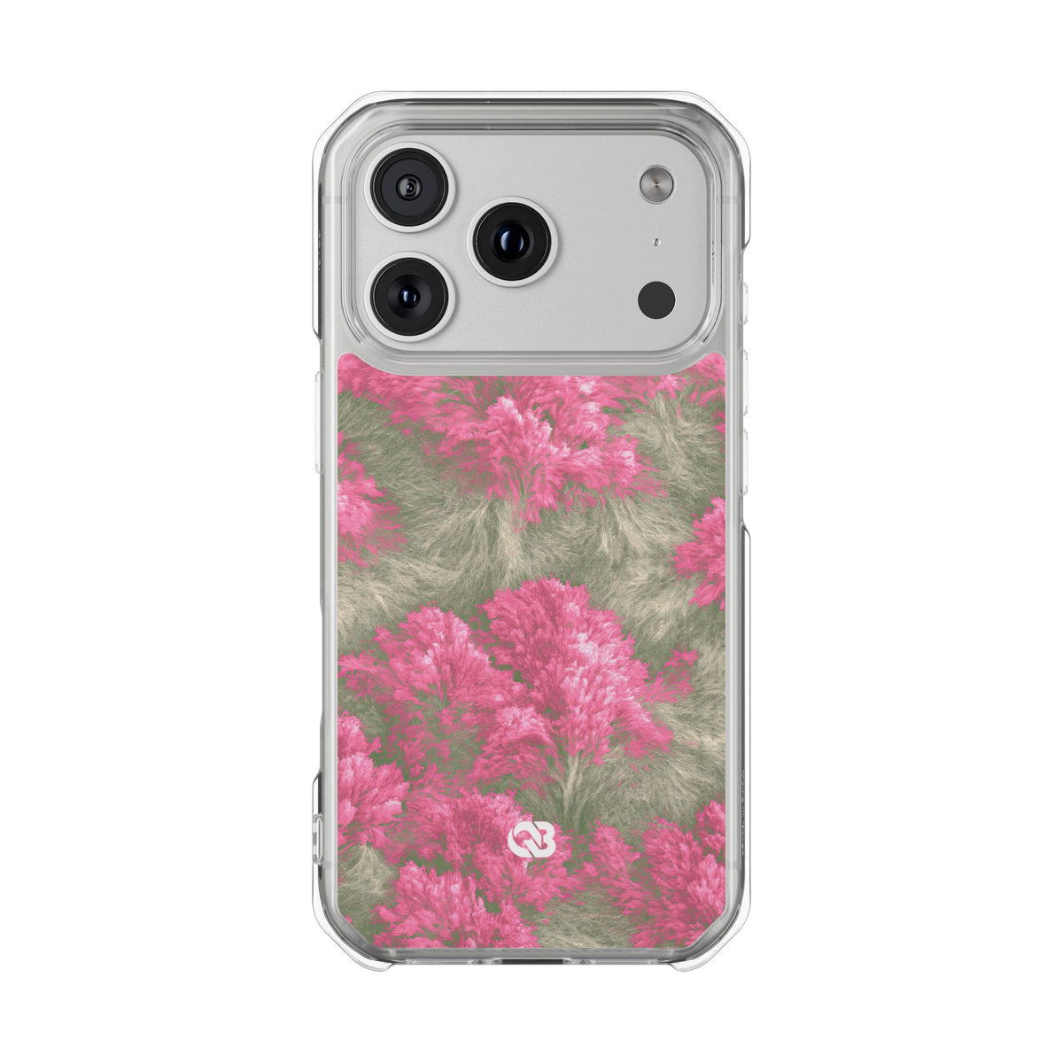 Digital Blossom · Clear Impact Magnetic Phone Case for iPhone · Pink