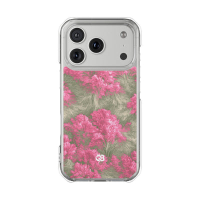Digital Blossom · Clear Impact Magnetic Phone Case for iPhone · Pink