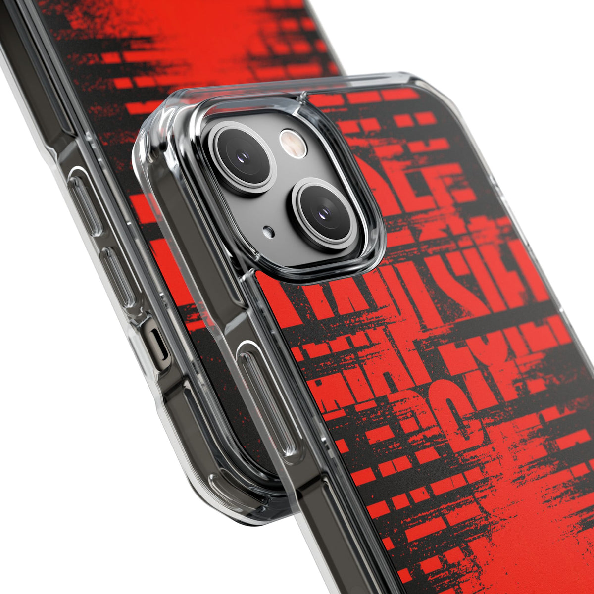 Crimson Redaction · Clear Impact Magnetic Phone Case for iPhone ·  Black