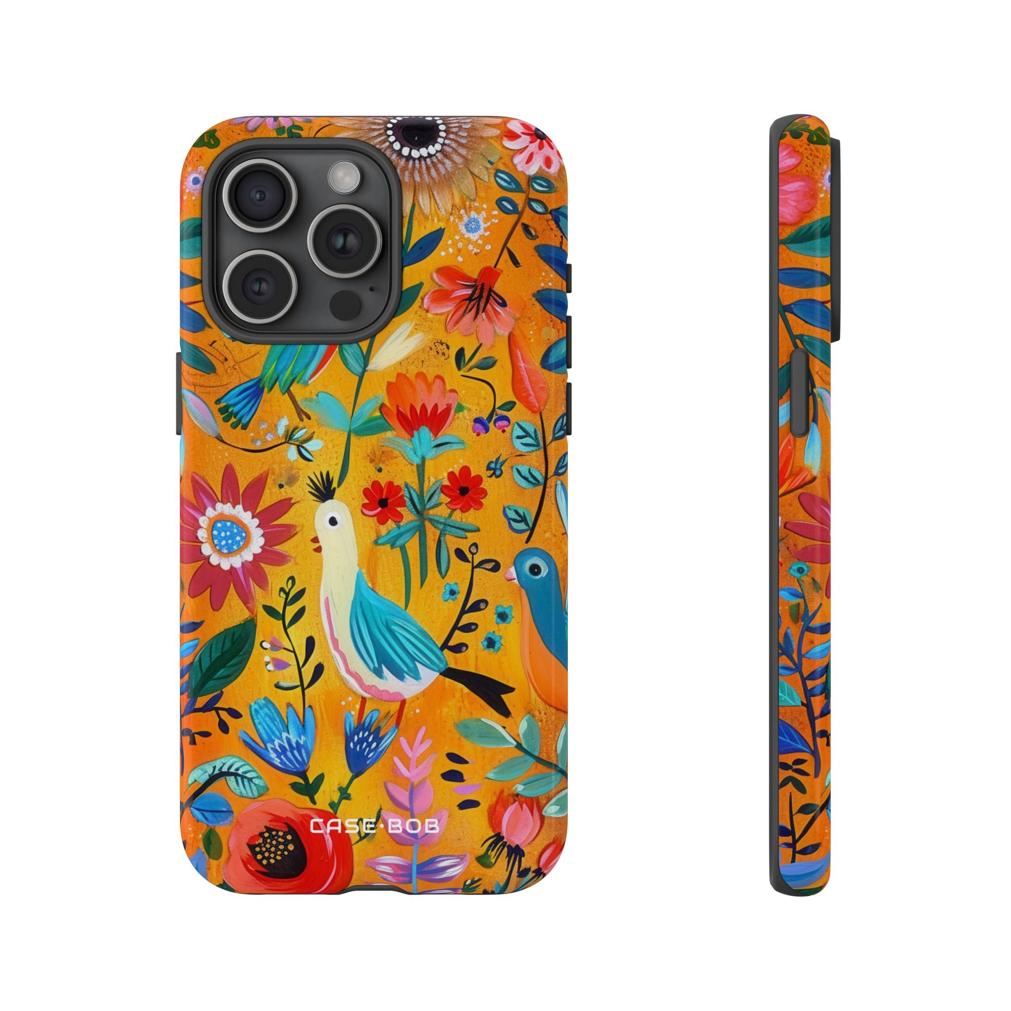 Bunte Vögel blühen iPhone 15 Pro Max Case - Tough