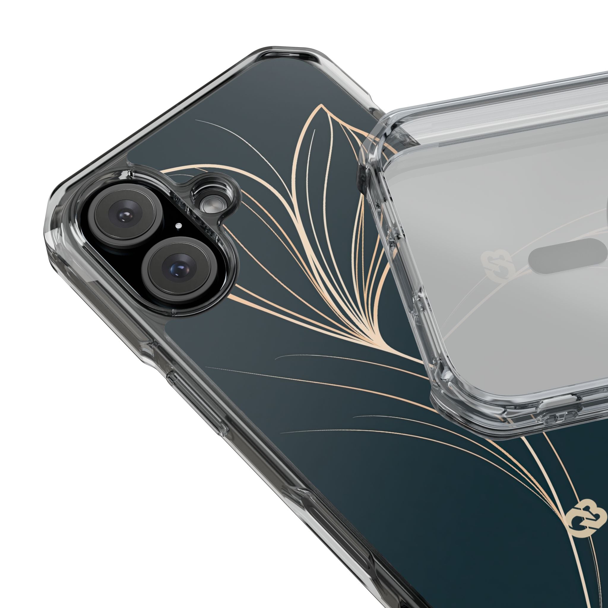 Teal Impact MagSafe Phone Case for iPhone - Sandstone Silk Flora