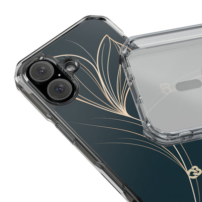 Teal Impact MagSafe Phone Case for iPhone - Sandstone Silk Flora