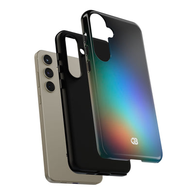 Black Tough Phone Case for Samsung - Electric Prism Grain