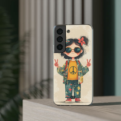Retro Peace Girl · Soft Θήκη για Samsung