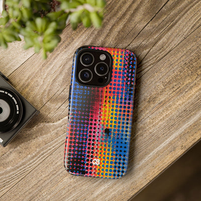 Chromatic Halftone Grid · Tough Phone Case for iPhone · Blue