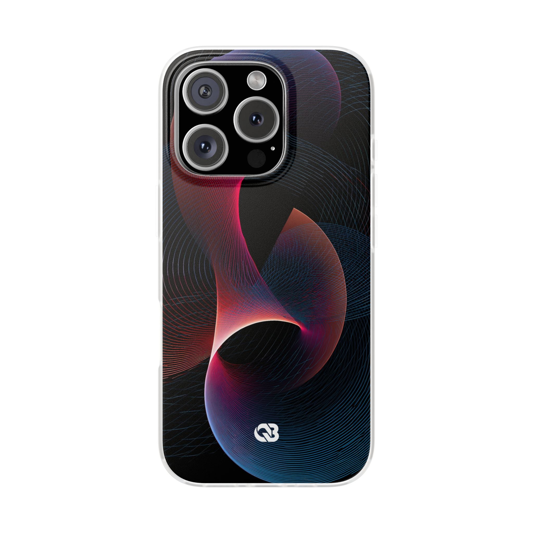 Black Lite Phone Case for iPhone - Cobalt Crimson Flux