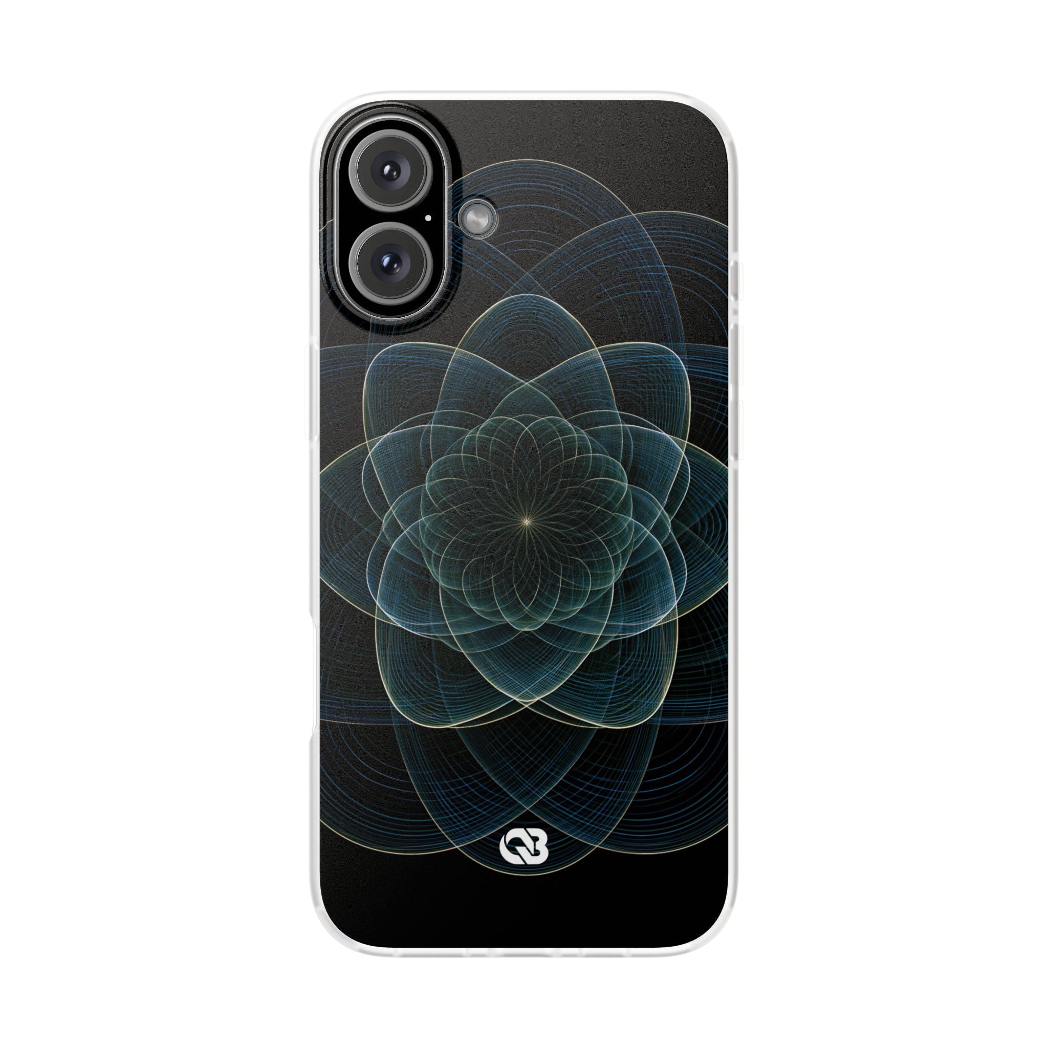 Blue Lite Phone Case for iPhone - Celestial Wireframe Bloom