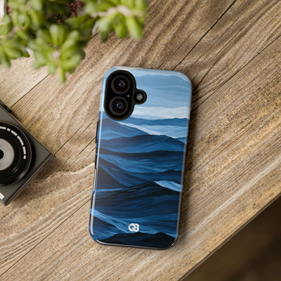 Blue Tough Phone Case for iPhone - Cobalt Ridge Tides