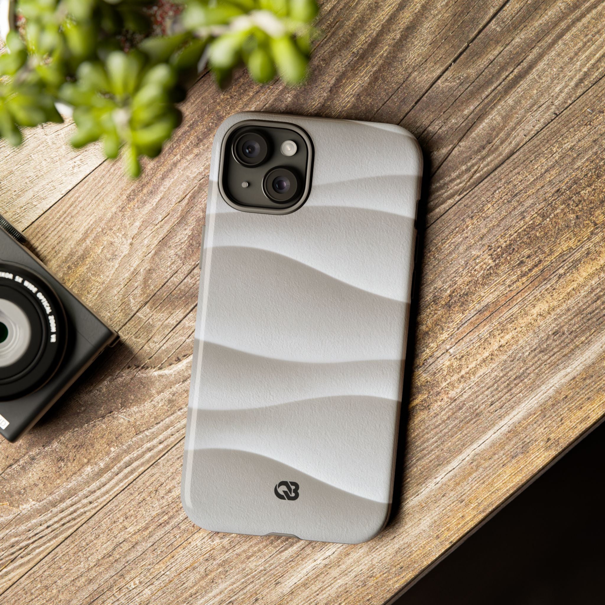 White Tough Phone Case for iPhone - Arctic Flow Ridges