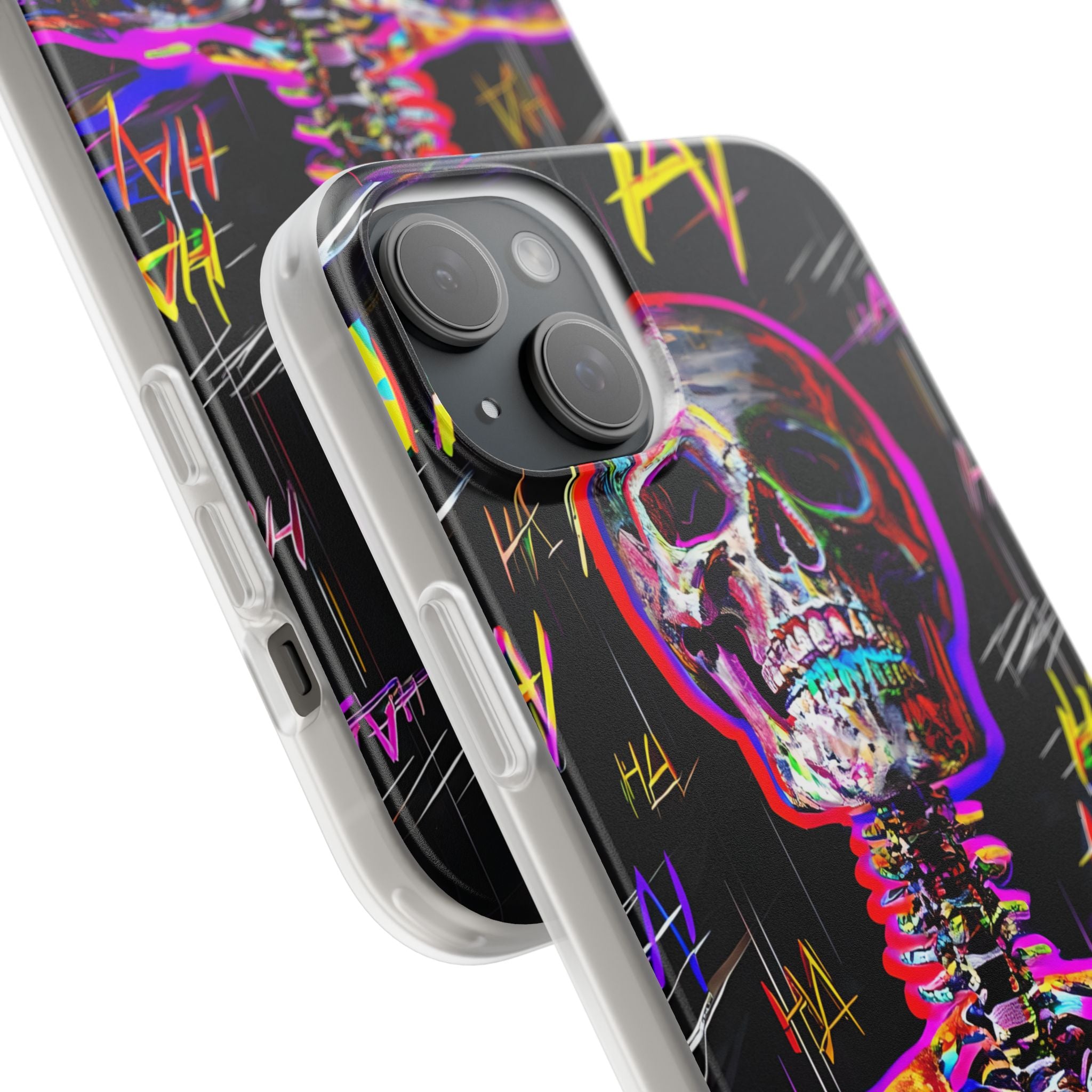 Neon Glitch Skeleton · Soft Handyhülle für iPhone