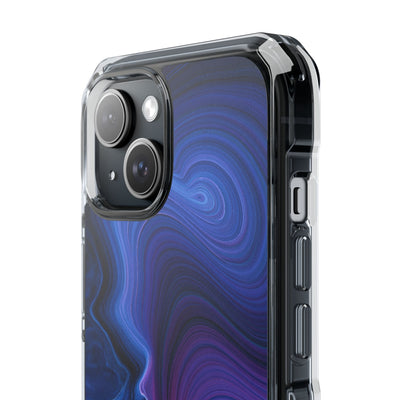Radiant Strata · Clear Impact Magnetic Phone Case for iPhone · Blue