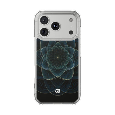 Blue Impact MagSafe Phone Case for iPhone - Celestial Wireframe Bloom