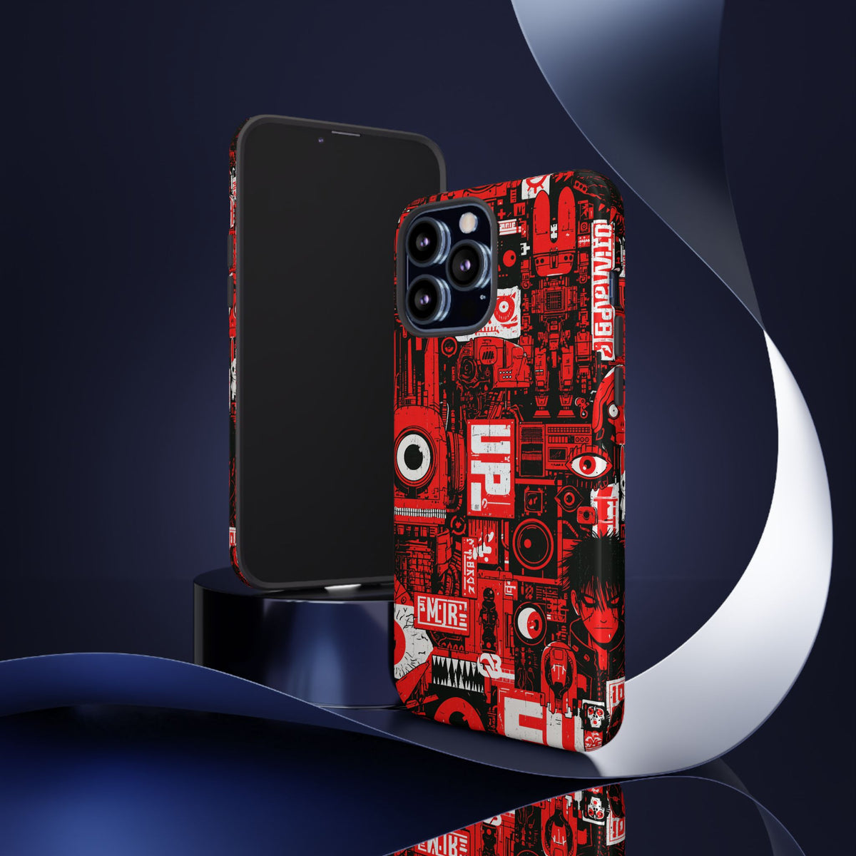 Neo Mecha Collage · Tough Phone Case for iPhone · Red