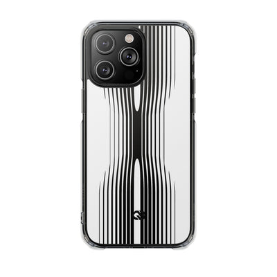 White Impact MagSafe Phone Case for iPhone - Kinetic Mono Distortion
