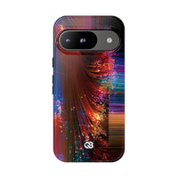 Black Tough Phone Case for Google Pixel - Cyber Optic Streak