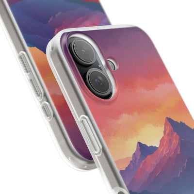 Crimson Mountain Dusk · Soft Custodia per iPhone