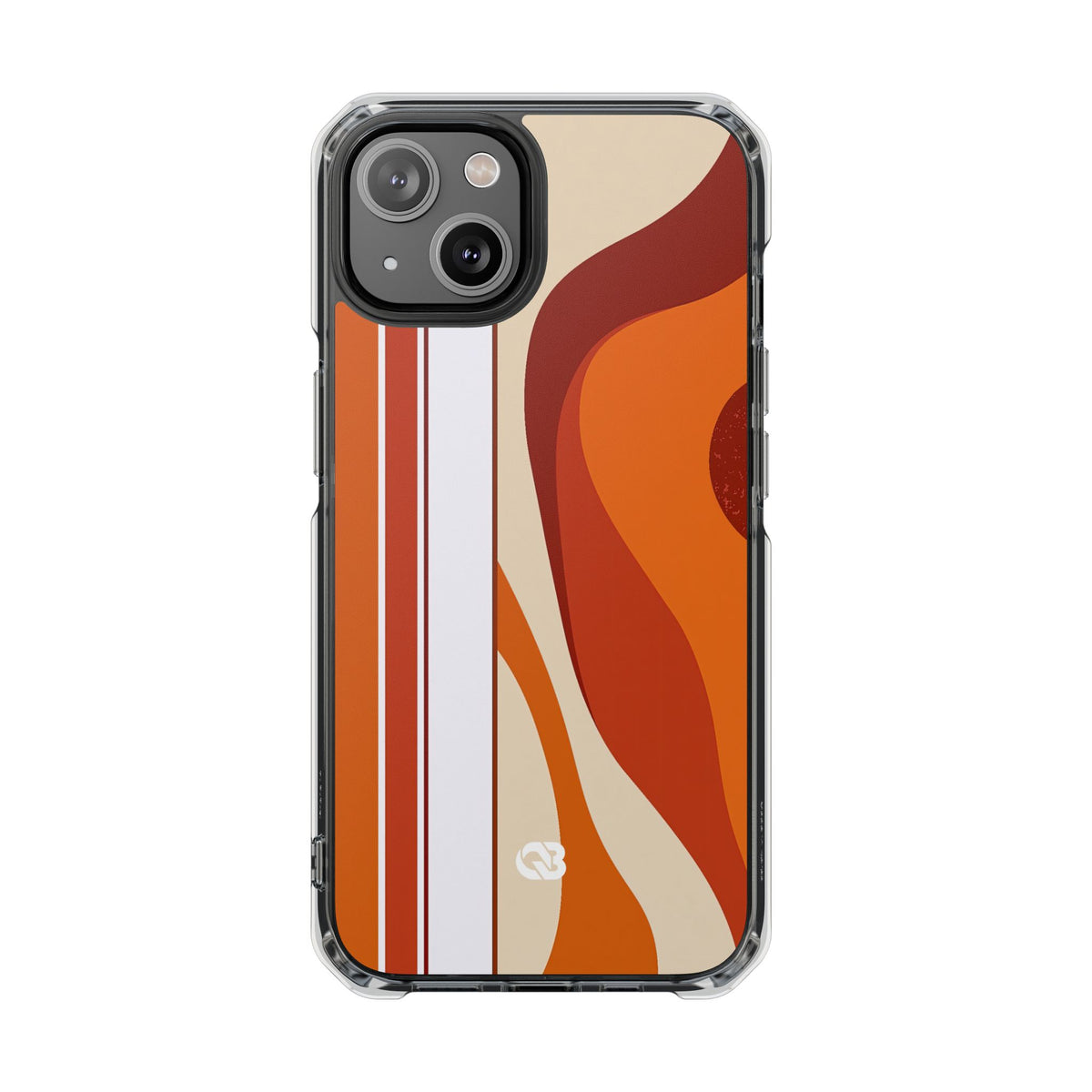 Terracotta Strata · Clear Impact Magnetic Phone Case for iPhone · Orange